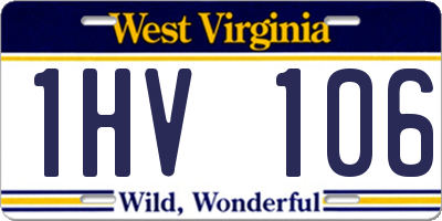 WV license plate 1HV106