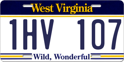 WV license plate 1HV107