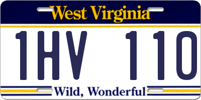 WV license plate 1HV110