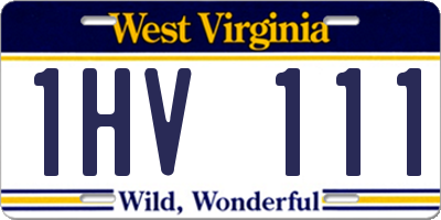 WV license plate 1HV111