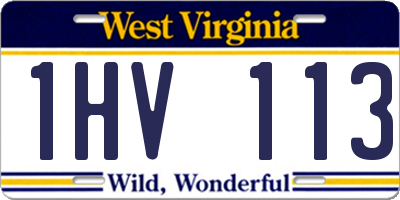 WV license plate 1HV113