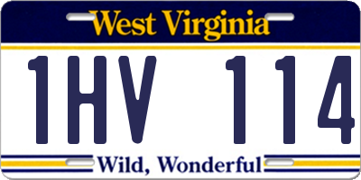 WV license plate 1HV114