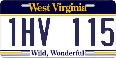 WV license plate 1HV115