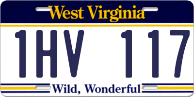 WV license plate 1HV117