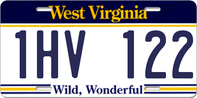 WV license plate 1HV122
