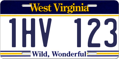 WV license plate 1HV123