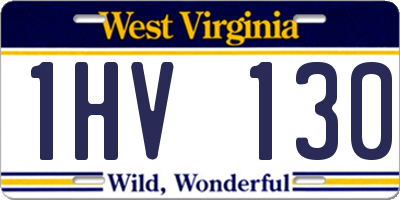 WV license plate 1HV130