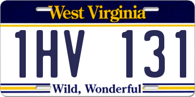 WV license plate 1HV131