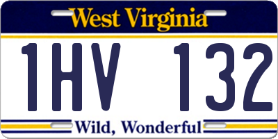 WV license plate 1HV132