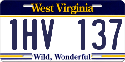 WV license plate 1HV137