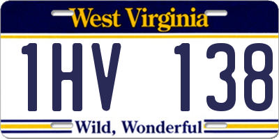 WV license plate 1HV138