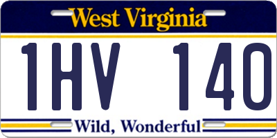 WV license plate 1HV140