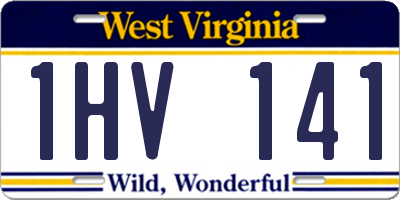 WV license plate 1HV141