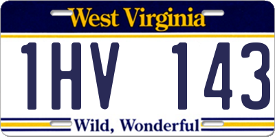WV license plate 1HV143
