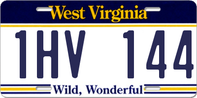 WV license plate 1HV144