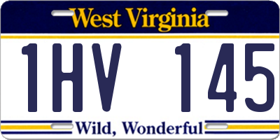 WV license plate 1HV145