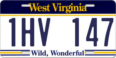 WV license plate 1HV147