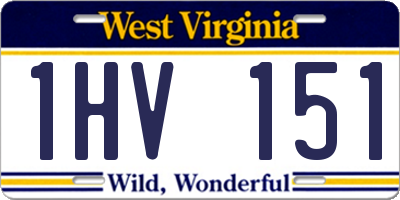 WV license plate 1HV151