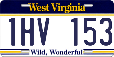 WV license plate 1HV153