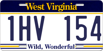 WV license plate 1HV154