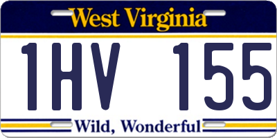 WV license plate 1HV155