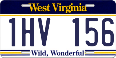 WV license plate 1HV156