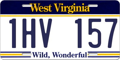 WV license plate 1HV157