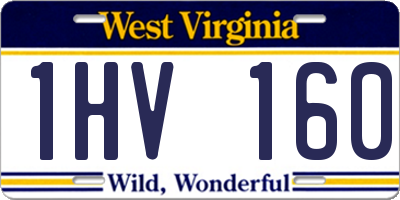WV license plate 1HV160