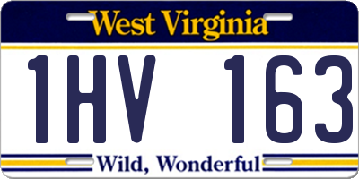 WV license plate 1HV163