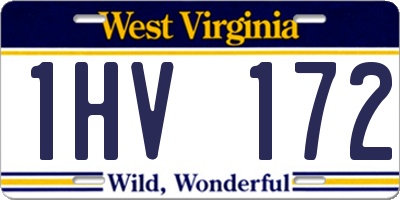 WV license plate 1HV172