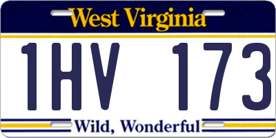 WV license plate 1HV173