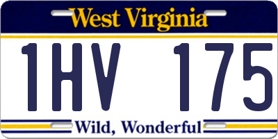 WV license plate 1HV175
