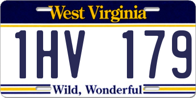 WV license plate 1HV179