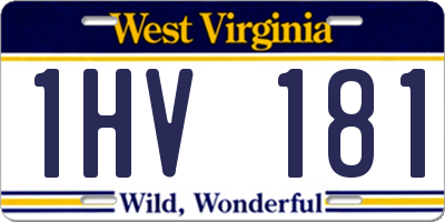 WV license plate 1HV181