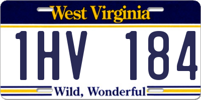 WV license plate 1HV184
