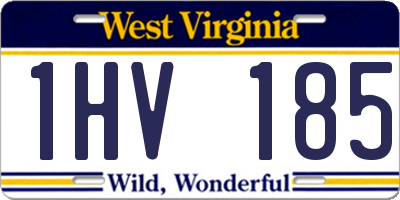 WV license plate 1HV185