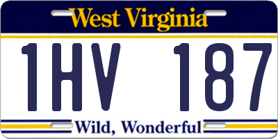 WV license plate 1HV187