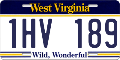 WV license plate 1HV189