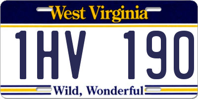 WV license plate 1HV190