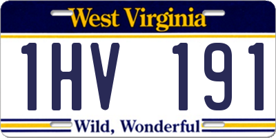 WV license plate 1HV191