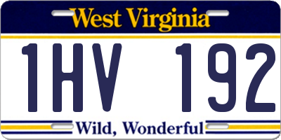 WV license plate 1HV192