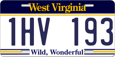 WV license plate 1HV193