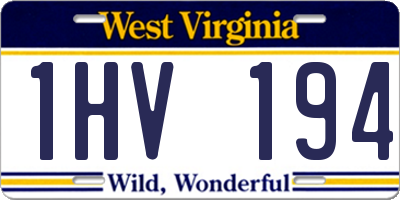 WV license plate 1HV194