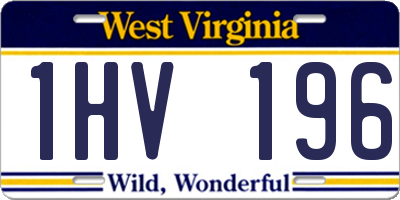 WV license plate 1HV196