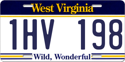 WV license plate 1HV198