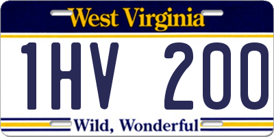 WV license plate 1HV200