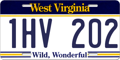 WV license plate 1HV202