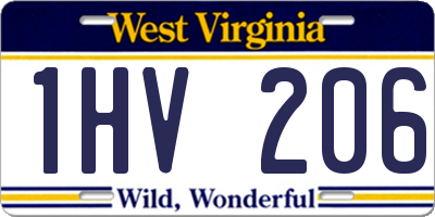 WV license plate 1HV206