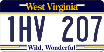 WV license plate 1HV207