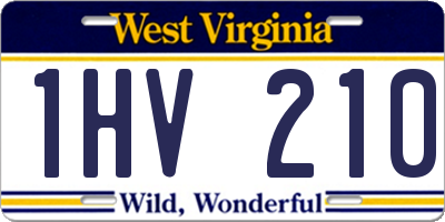 WV license plate 1HV210